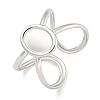 Non-Tarnish 304 Stainless Steel Oval Cuff Ring Components X-RJEW-A043-07P-1