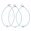 3Pcs 3 Colors Ocean Handmade Porcelain Starfish Glass Beaded Necklaces for Women NJEW-JN06392-2