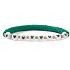 Flat Round with Heart Brass & Polymer Clay Heishi Beads Stretch Bracelets for Women BK9964-26-1