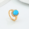 Brass Micro Pave Cubic Zirconia Cuff Open Rings for Women YE6141-2-1