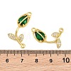 Rack Plating Brass Micro Pave Clear Cubic Zirconia Flower Connertor Charms KK-Z043-03H-2