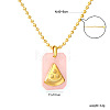 304 Stainless Steel Rectangle with Fruit Pendant Ball Chain Necklaces WGDAD40-05-1