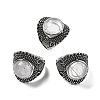 Natural Quartz Crystal Adjustable Rings RJEW-I108-03AS-08-4