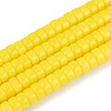 Opaque Solid Color Glass Beads Strands GLAA-N026-3x6mm-03-1