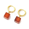Natural Banded Agate(Dyed & Heated) Hoop Earrings EJEW-JE07031-5