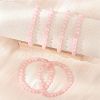Natural Rose Quartz Bead Stretch Bracelets X-BJEW-K212-A-045-5