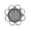 Vintage Adjustable Iron Finger Ring Components Alloy Flower Cabochon Bezel Settings PALLOY-O039-25AS-3