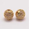 Brass Micro Pave Cubic Zirconia Beads ZIRC-E110-05G-1