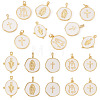 10Pcs 5 Styles Golden Plated Brass Enamel Pendants KK-TA0008-60-1