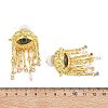 Alloy Rhinestone & Plastic Imitation Pearl Tassel Stud Earrings EJEW-A122-01G-4