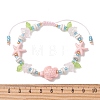 Synthetic Turquoise & Natural Howlite & Imitated Pearl Acrylic Beads Beaided Bead Bracelets BJEW-MZ00343-01-4