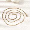 2MM Unisex 304 Stainless Steel Rope Chain Necklaces NJEW-P395-16G-1