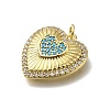 Brass Micro Pave Cubic Zirconia Pendants KK-C090-42G-06-2