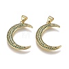 Brass Micro Pave Cubic Zirconia Pendants ZIRC-A011-15B-G-1