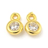 925 Sterling Silver Pave Clear Cubic Zirconia Flat Round Charms STER-B005-01G-1