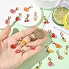 Brass Enamel Pendant Decorations HJEW-YW00573-04-6