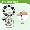 1Pc Printed Acrylic & Faux Suede Tassel Pendant & Wood Bead Keychains HJEW-SP0001-86E-2