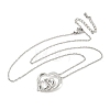 Mother's Day Brass Micro Pave Clear Cubic Zirconia Mother and Baby Heart Pendant Necklaces for Women LS-NJEW-C085-01B-P-2
