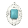 304 Stainless Steel with Dyed Synthetic Turquoise Pendants LS-STAS-G374-05S-08-1