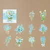 Flower 20Pcs 10 Styles PET Self-Adhesive Stickers PW-WG54EE9-03-1