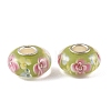 Lampwork & Brass Core European Beads LAMP-P019-01P-12-1