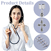 40Pcs 5 Style Cross Alloy Stethoscope Pendant Decorations HJEW-ME00140-3