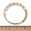 Brass Wire Wrapped Natural  Pearl Cuff Bangles for Women BJEW-D453-05G-5