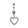 316L Surgical Stainless Steel Clear Cubic Zirconia Dangle Belly Button Rings WG93CBC-02-1