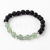 Natural Lava Rock Beaded Stretch Bracelets BJEW-JB02293-2