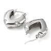 Clear Cubic Zirconia Heart with Star Hoop Earrings EJEW-Q024-02P-2