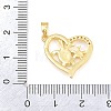 Brass Micro Pave Clear Cubic Zirconia Pendants CU-CBADB0D-04B-G-3