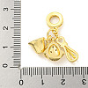 Rack Plating Brass Micro Pave Cubic Zirconia European Dangle Charms KK-P270-02H-G-3