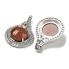 Synthetic Goldstone with Clear Cubic Zirconia Pendants G-G133-01P-20-2