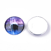 Starry Sky Pattern Printed Glass Cabochons X-GGLA-N004-25mm-D80-2