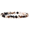Synthetic Netstone Round Beaded Stretch Bracelet SF8562-21-1-1