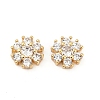 Brass Micro Pave Clear Cubic Zirconia Cabochons KK-P302-13G-1