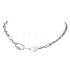 304 Stainless Steel Figaro Chain and Paperclip Chain Necklaces NJEW-JN05834-2