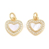 Valentine's Day Brass Micro Pave Clear Cubic Zirconia Pendants ZIRC-F148-12D-G-1