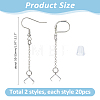 60Pcs Iron & 304 Stainless Steel Earring Findings EJEW-HS00012-2