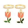 Valentine's Day Brass Clear Cubic Zirconia Cuff Earrings EJEW-Z164-09G-02-4