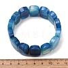 Oval Natural Banded Agate(Dyed & Heated) Beaded Stretch Bracelets for Women Men GG-CBA9ACE-A10-5