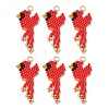 Glass Seed Beaded Bird Pendants PALLOY-MZ00920-01-1