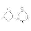 2Pcs 304 Stainless Steel Charm Bracelets BJEW-JB12823-1