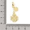 Brass Micro Pave Clear Cubic Zirconia Pendants KK-Z156-17G-3