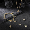 10Pcs 5 Styles Brass Micro Pave Clear Cubic Zirconia Pendants KK-BBC0028-74-4