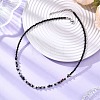 Electroplate Glass Triangle and Faceted Round Natural Black Spinel Beaded Necklaces for Women NJEW-JN05666-1