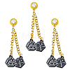 3Pcs Alloy Micro Pave Clear Cubic Zirconia Pin JEWB-FH0003-25C-1