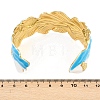 Ocaen Theme 304 Stainless Steel Enamel Cuff Bangles for Women BJEW-Z160-03G-01-3