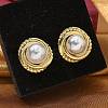 Brass Stud Earrings EJEW-R016-18G-1