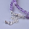 Natural Amethyst Beaded Necklaces NJEW-K114-A-A21-3